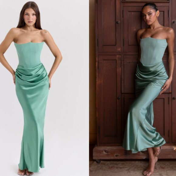 House of CB ‘Persephone’ Jade Strapless Maxi Dress - Picture 1 of 7